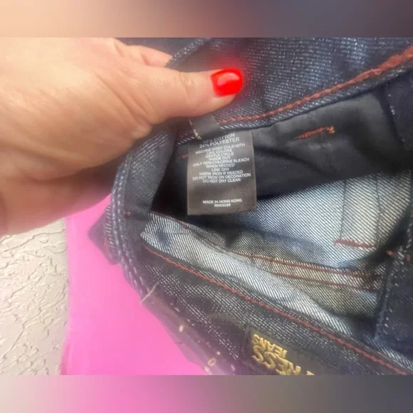 METALLIC BLUE SHINY JEANS BY EXPRESS MODEL STELLA NWT SIZE 0 - Picture 16 of 16